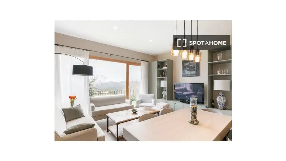 Wohnzimmer von Wohnung zur untervermieten in Barcelona mit Klimaanlage, Terrasse und Möbliert