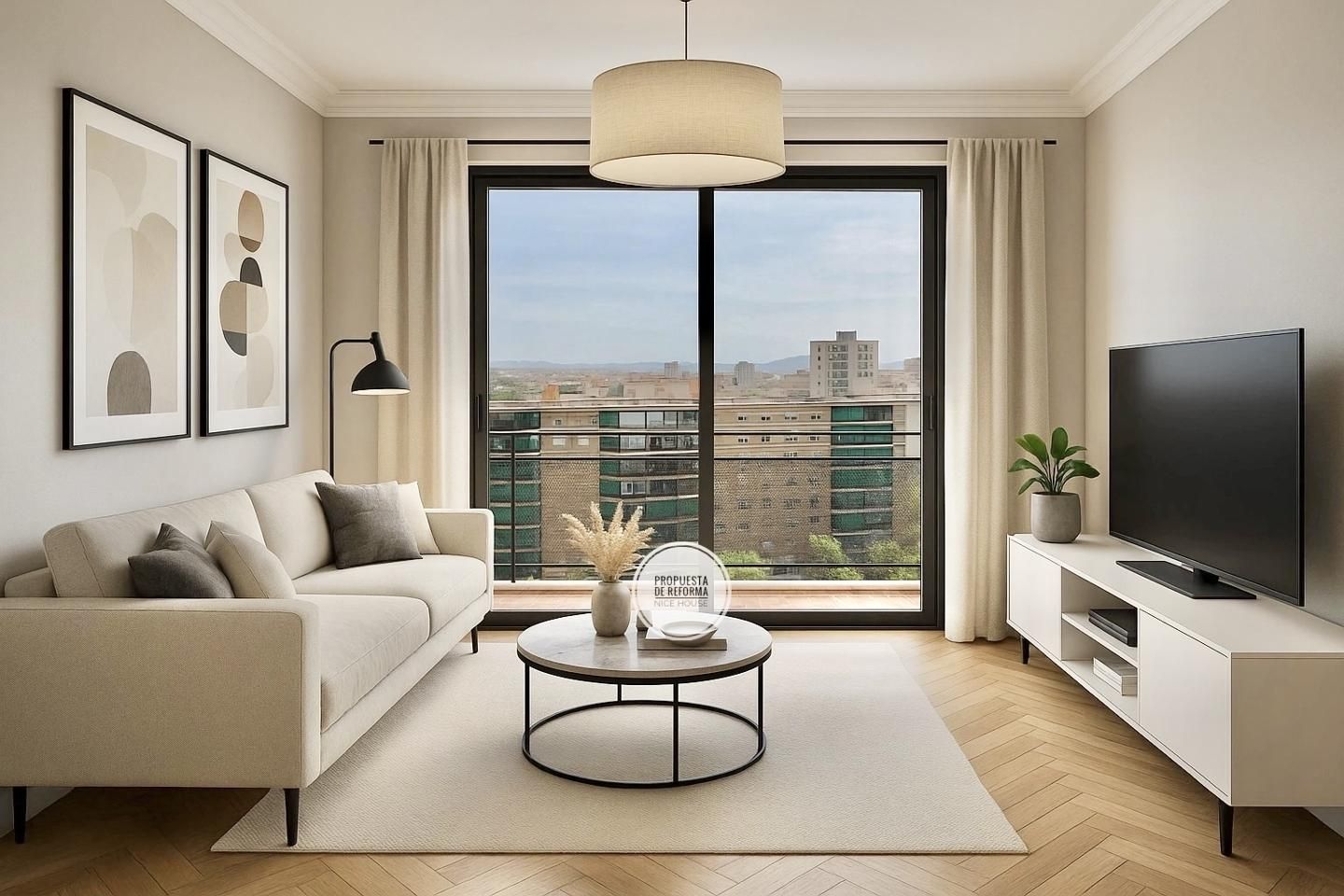 Sala d'estar de Pis en venda en  Barcelona Capital amb Aire condicionat i Terrassa
