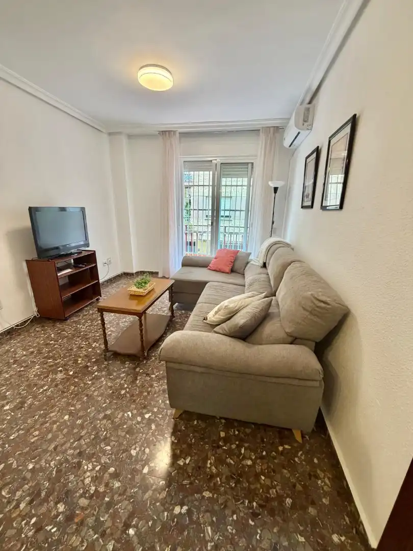 Living room of Flat for rent in Jaén  with Air Conditioner, Terrace and Furnished