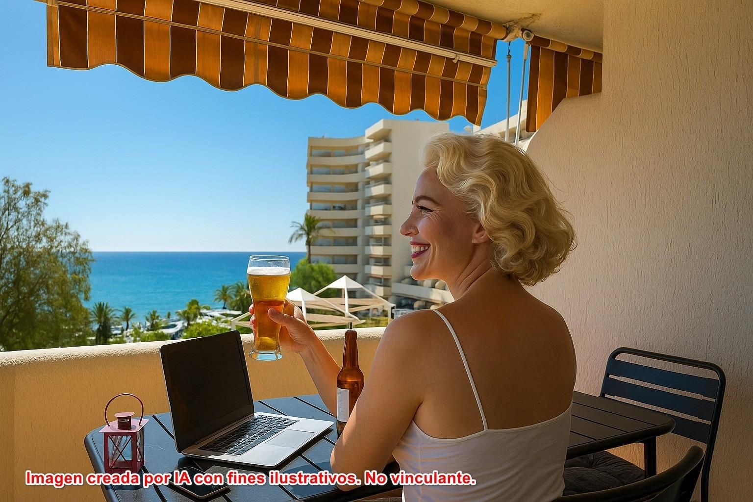 Vista exterior de Estudi de lloguer en Benalmádena amb Aire condicionat, Jardí privat i Terrassa