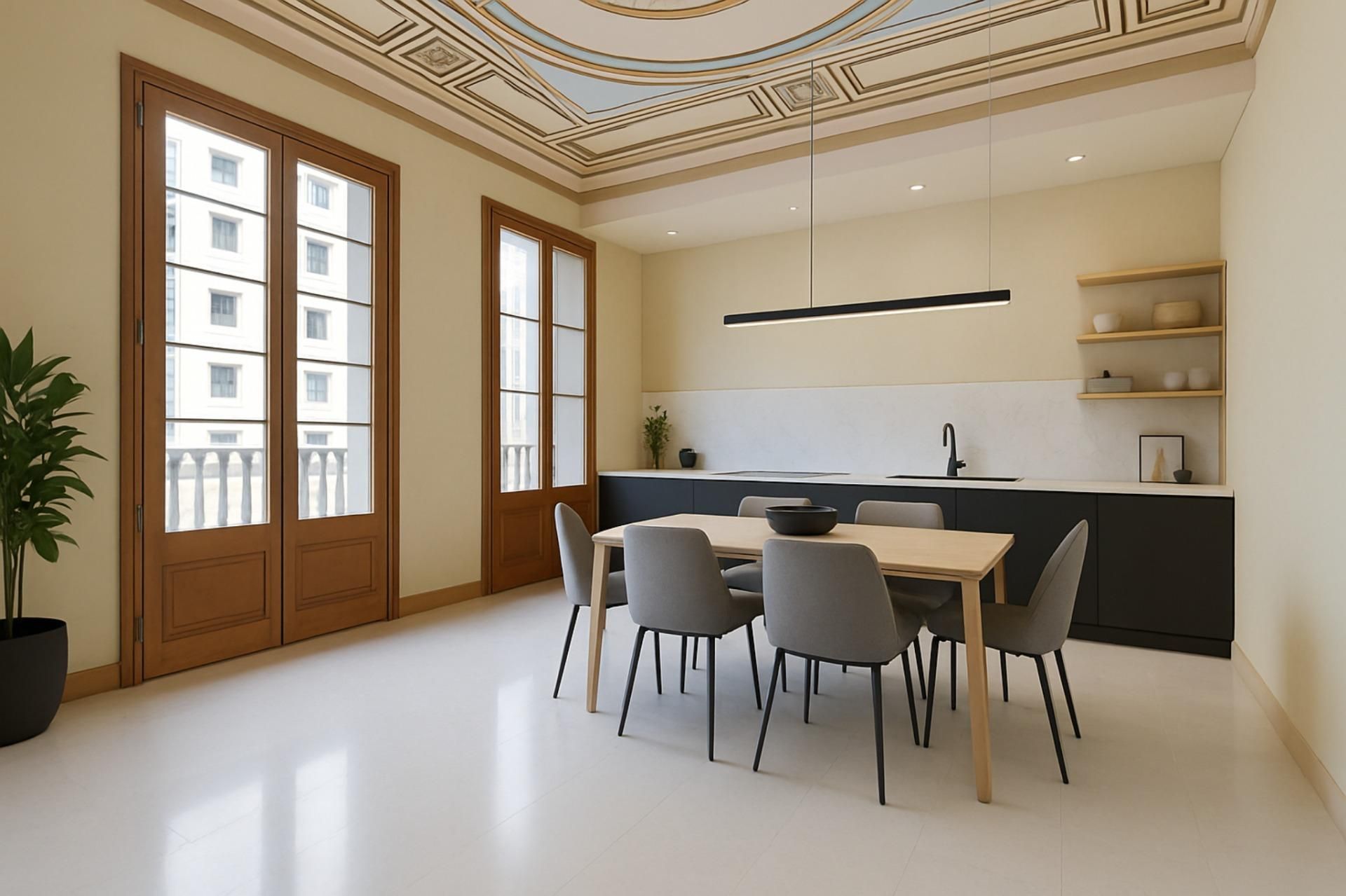 Menjador de Pis en venda en  Barcelona Capital amb Balcó