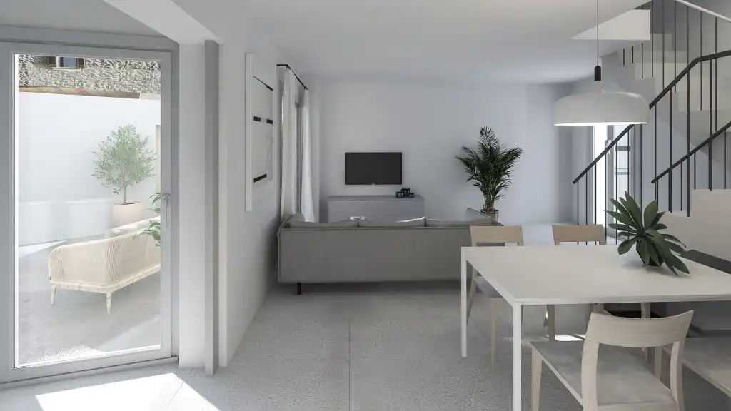 Sala d'estar de Finca rústica en venda en Pollença amb Aire condicionat i Piscina