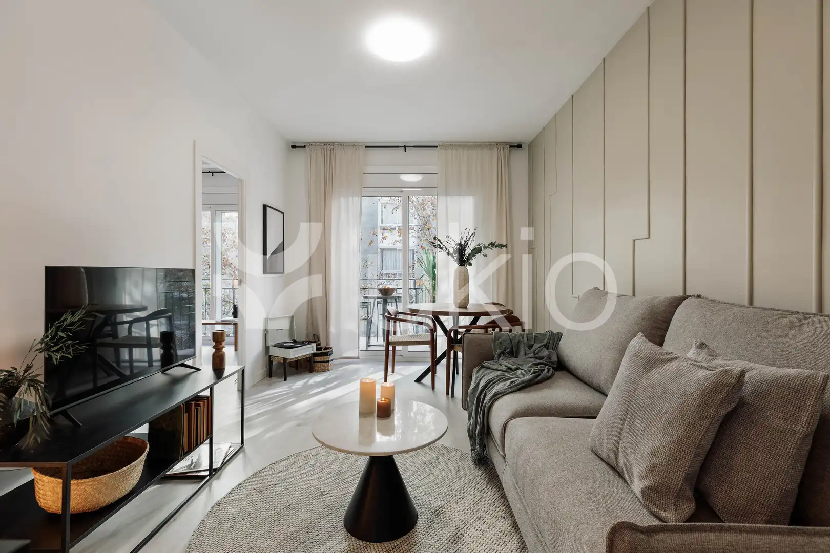 Sala de estar de Apartamento de alquiler en Barcelona con Aire acondicionado, Calefacción y Amueblado