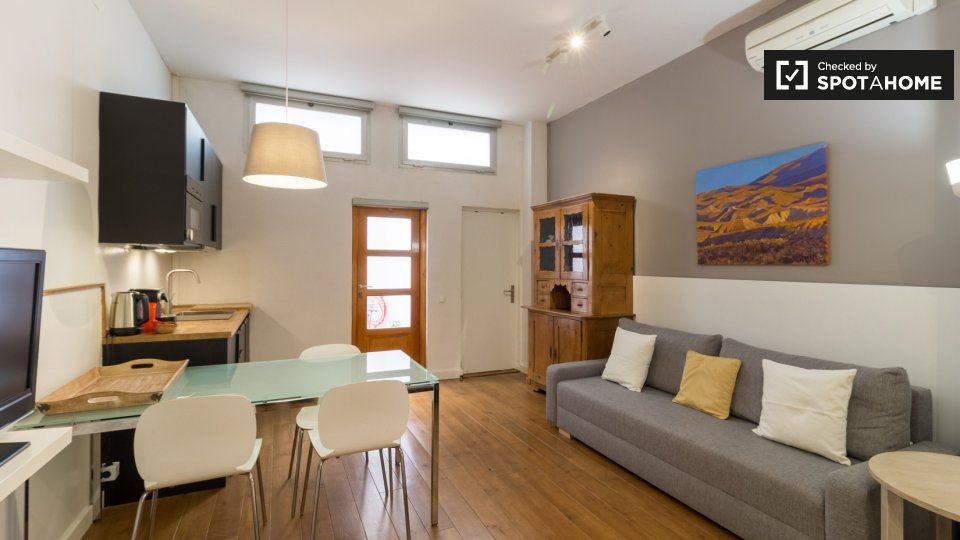 Sala d'estar de Pis de lloguer en  Barcelona Capital amb Aire condicionat, Calefacció i Moblat