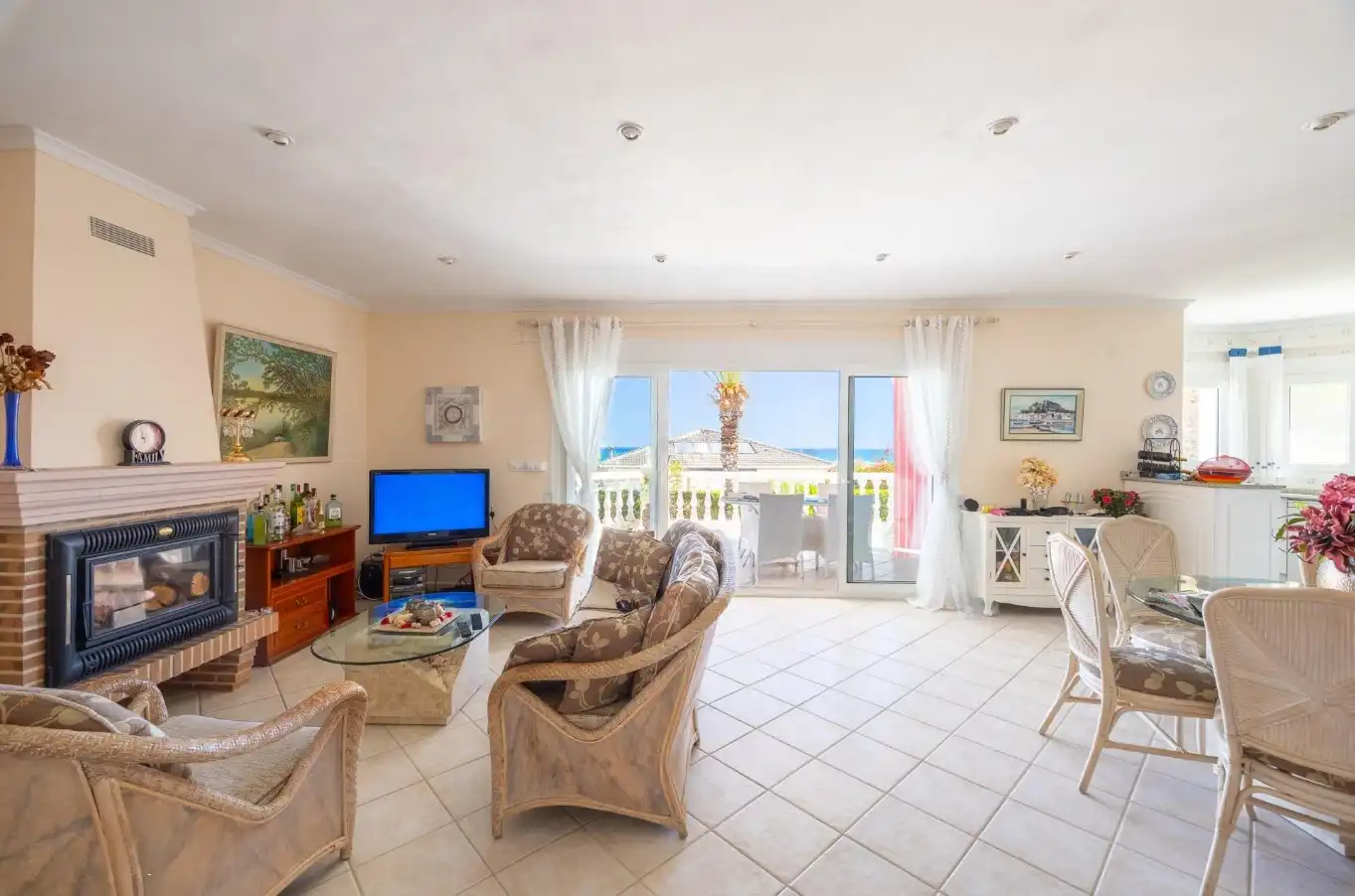 Sala de estar de Casa o chalet de alquiler en Dénia con Aire acondicionado, Calefacción y Jardín privado