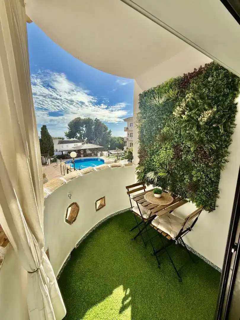 Terrassa de Dúplex de lloguer en Mijas amb Aire condicionat, Jardí privat i Piscina