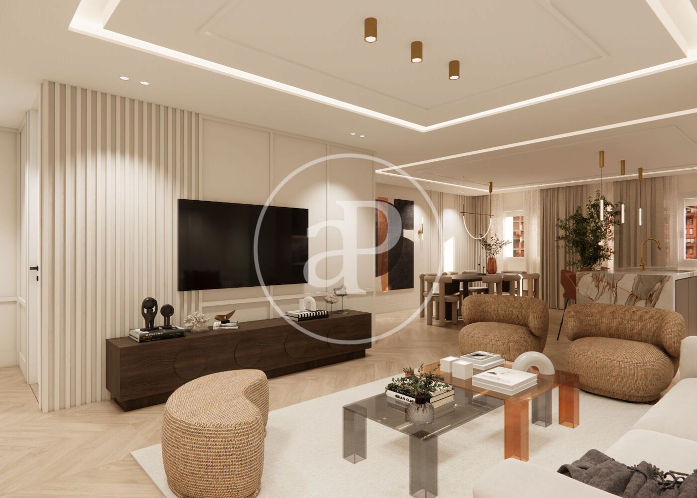 Sala de estar de Piso en venta en  Madrid Capital con Aire acondicionado, Calefacción y Amueblado