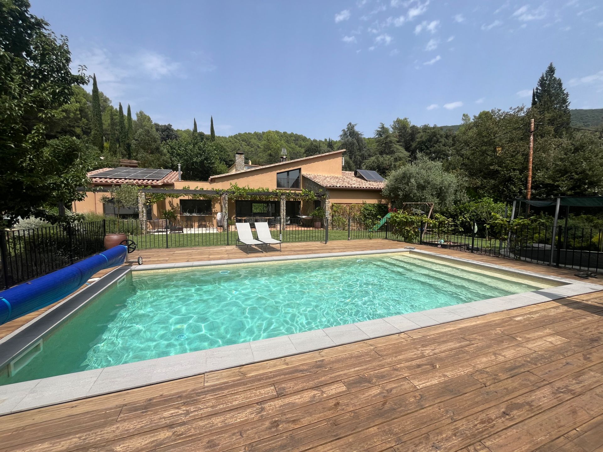 Piscina de Casa o xalet en venda en Sant Martí de Llémena amb Aire condicionat, Calefacció i Jardí privat