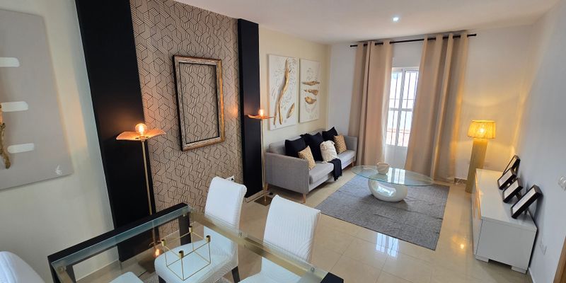 Sala de estar de Casa adosada en venta en Paterna de Rivera con Aire acondicionado, Jardín privado y Terraza