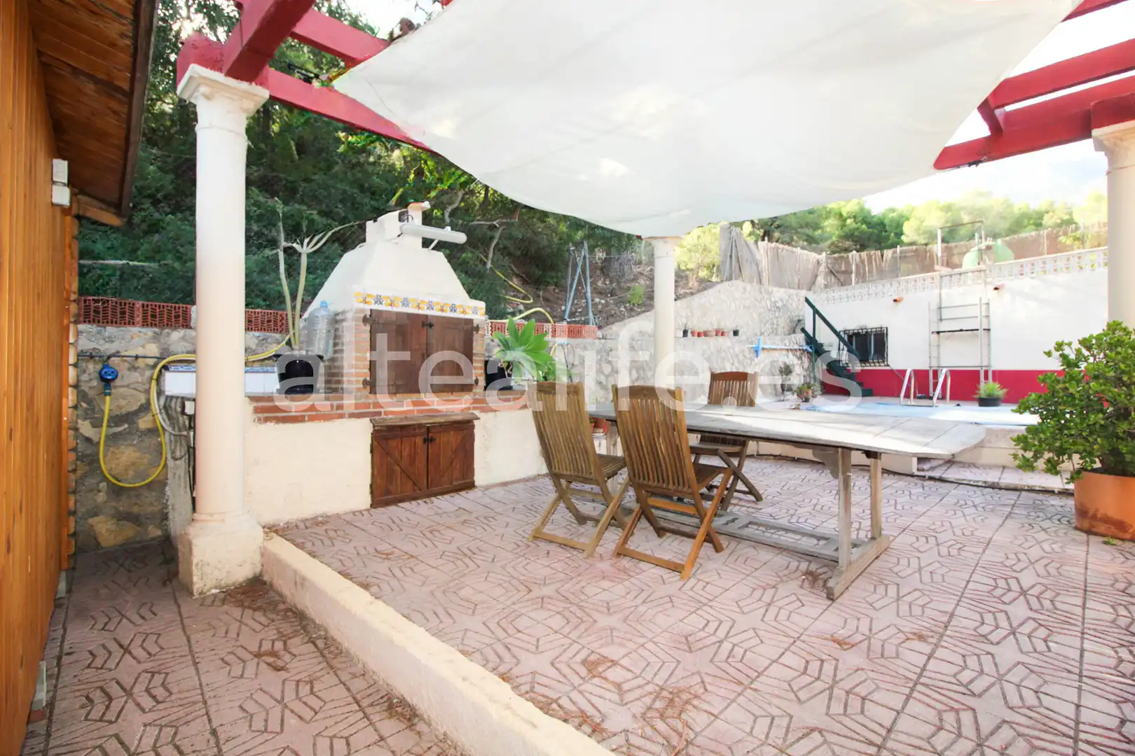 Vista exterior de Casa adosada en venta en Altea con Aire acondicionado, Terraza y Piscina