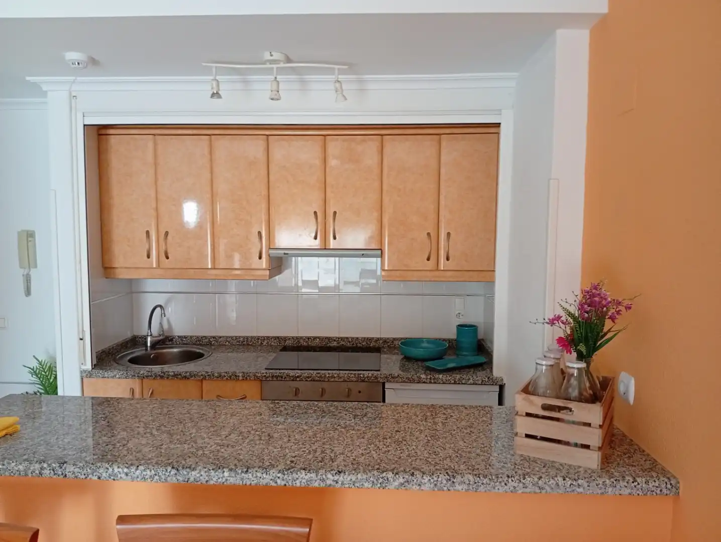 Cocina de Apartamento en venta en Calpe / Calp con Aire acondicionado, Calefacción y Jardín privado