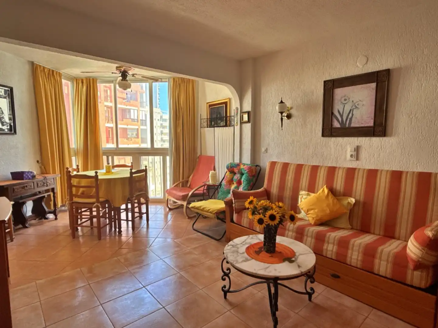 Living room of Apartments for sale in Calpe / Calp  with Air Conditioner, Heating and Private garden