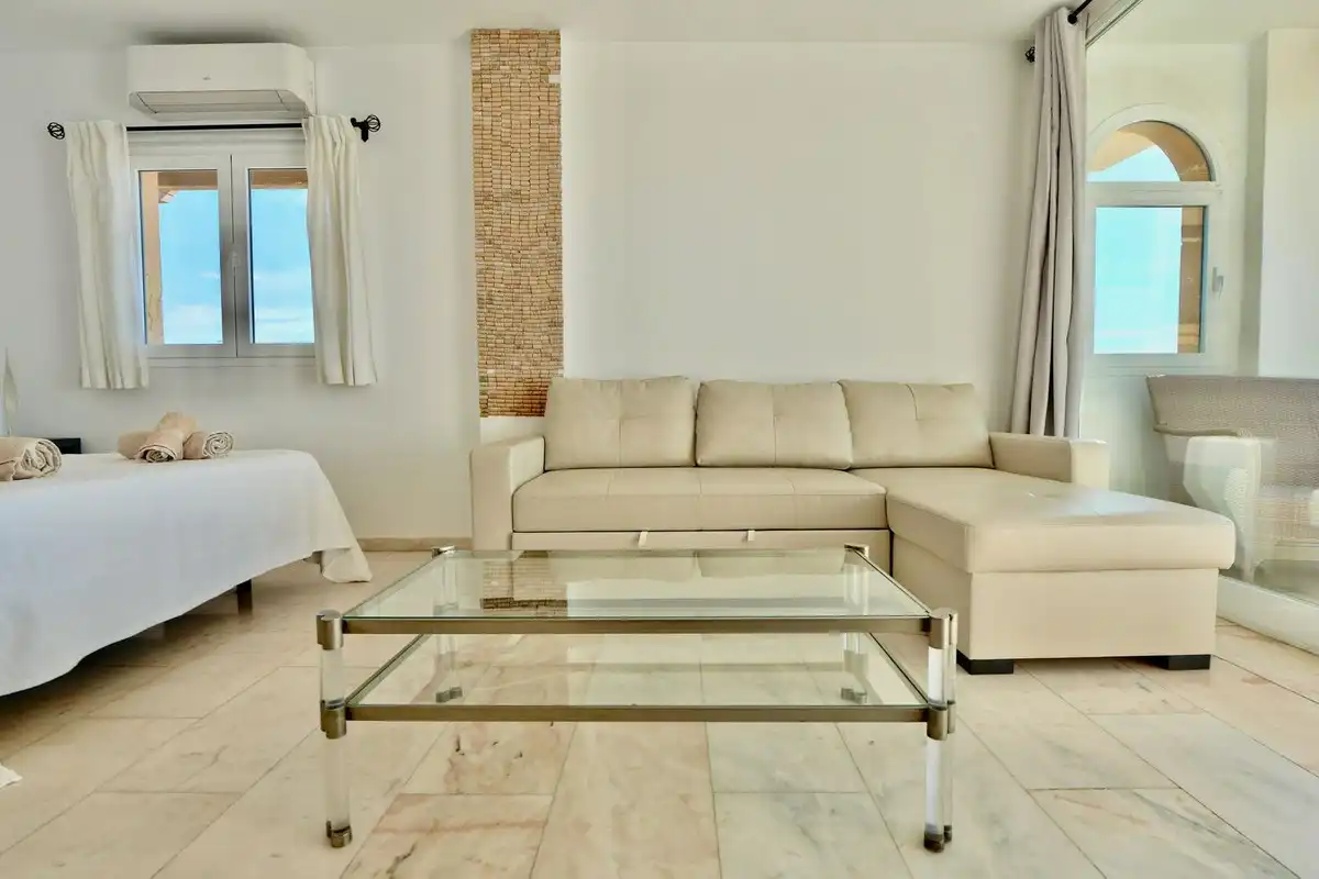 Wohnzimmer von Wohnungen zum Verkauf in Marbella mit Klimaanlage, Terrasse und Alarm