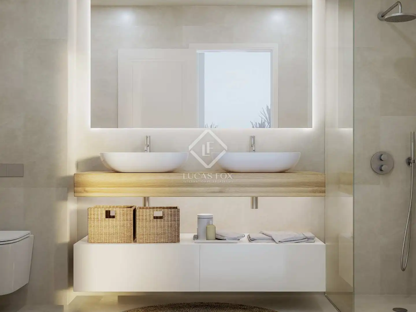Badezimmer von Wohnung zum Verkauf in Santa Eulària des Riu mit Klimaanlage, Terrasse und Abstellraum