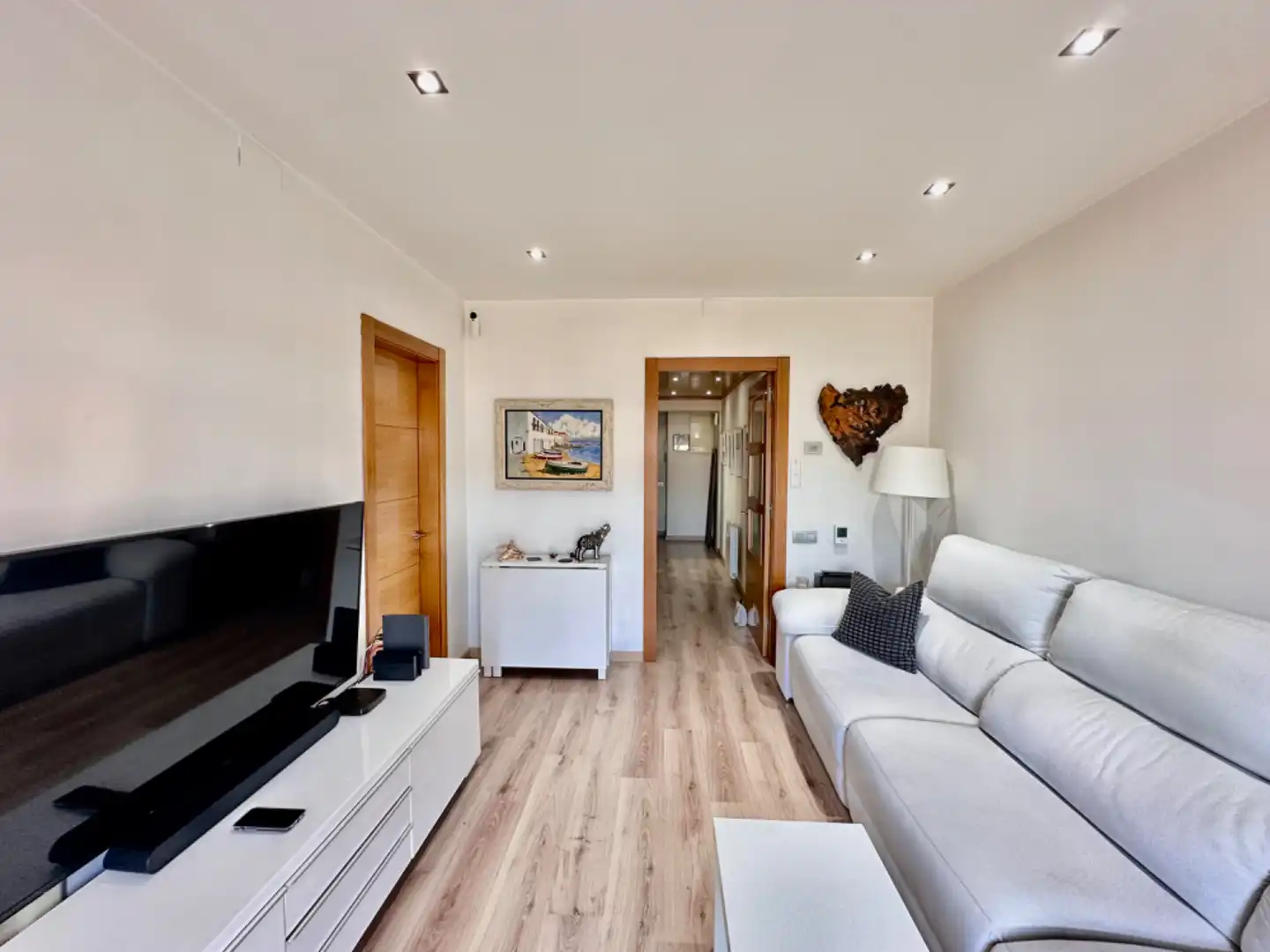 Sala de estar de Piso en venta en Badalona con Aire acondicionado, Calefacción y Parquet