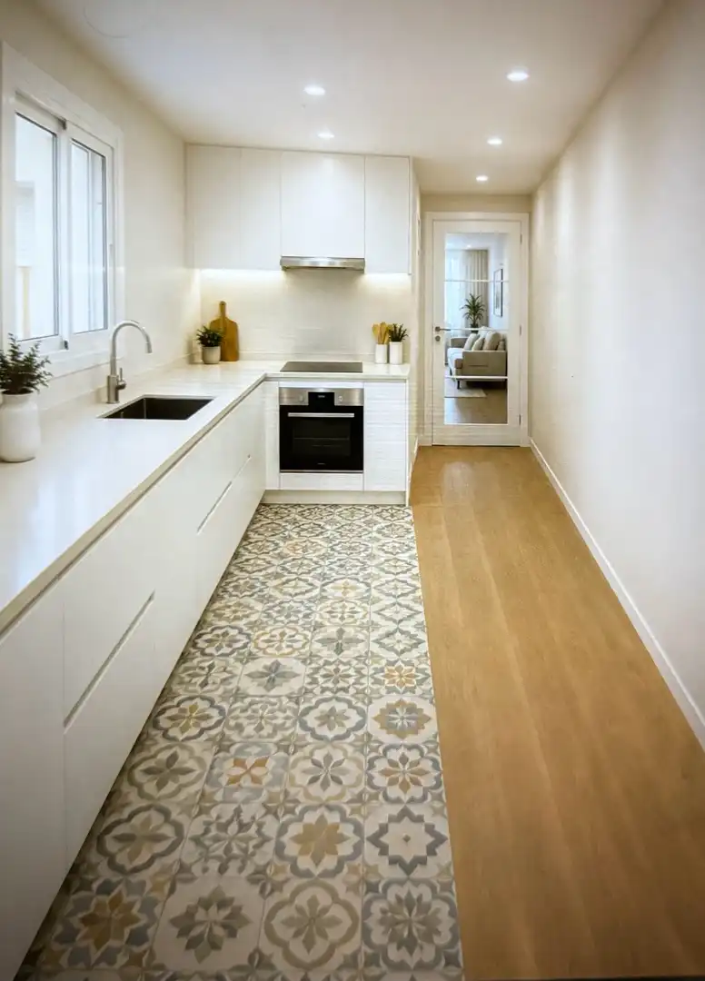 Küche von Wohnung zum Verkauf in L'Hospitalet de Llobregat mit Parkett, Terrasse und Balkon
