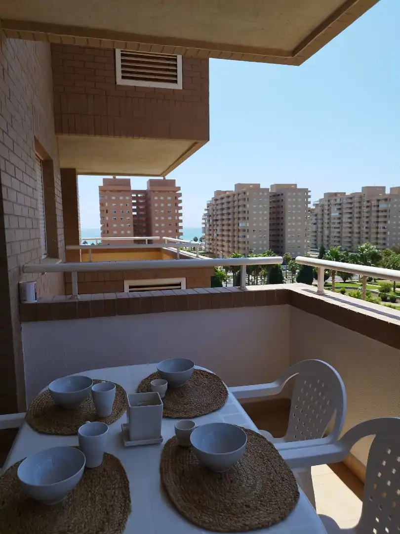 Schlafzimmer von Wohnungen zur Miete in Oropesa del Mar / Orpesa mit Klimaanlage, Heizung und Terrasse