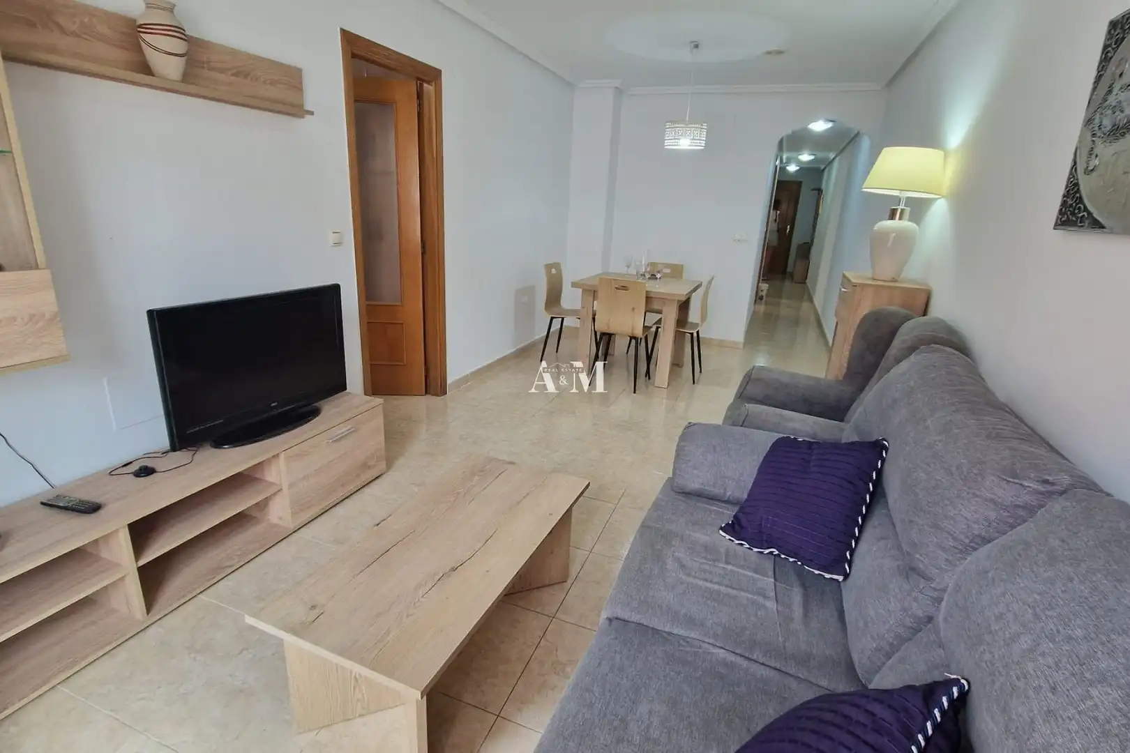 Wohnzimmer von Wohnung zur Miete in Torrevieja mit Klimaanlage, Heizung und Terrasse