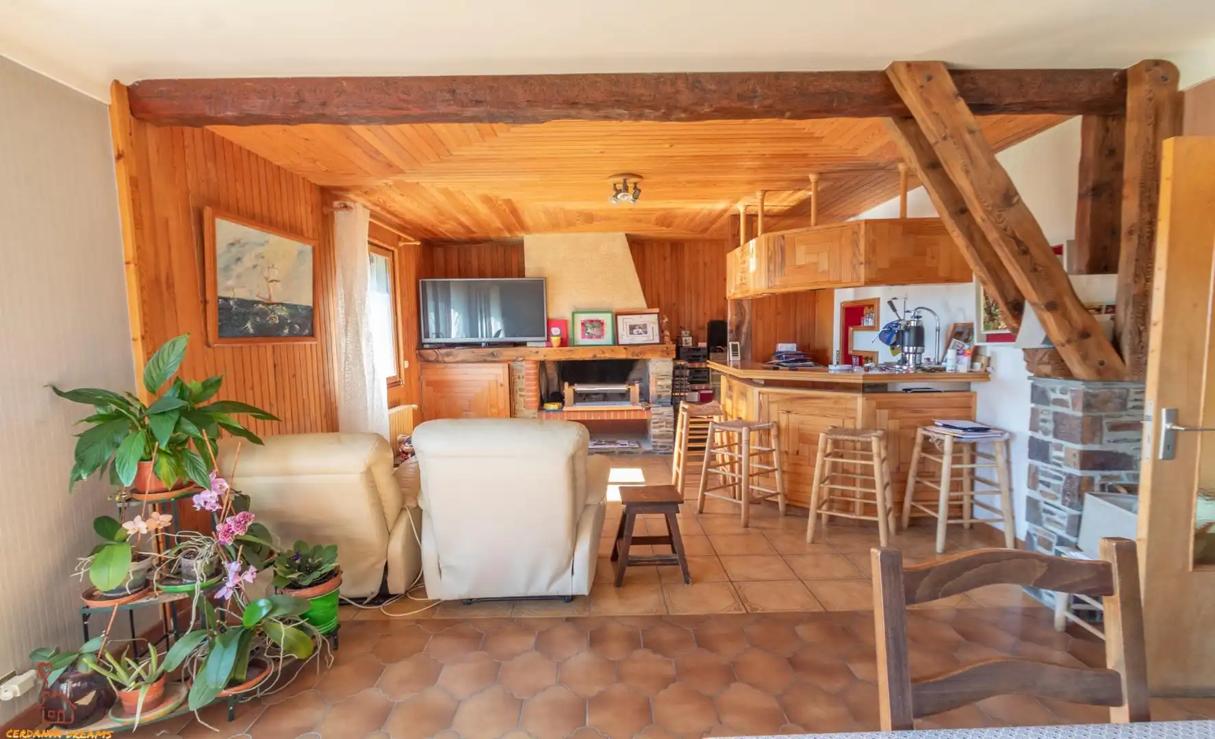 Living room of Houses for sale in Osséja  with Heating, Private garden and Parquet flooring