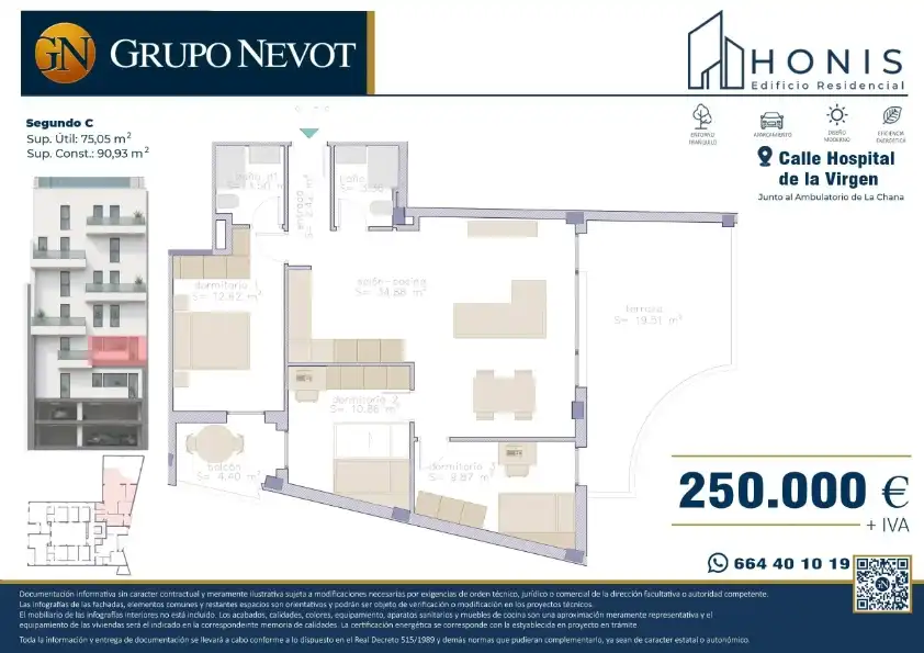 Piso en venta en Calle Hospital de la Virgen, 9, Angustias - Chana - Encina