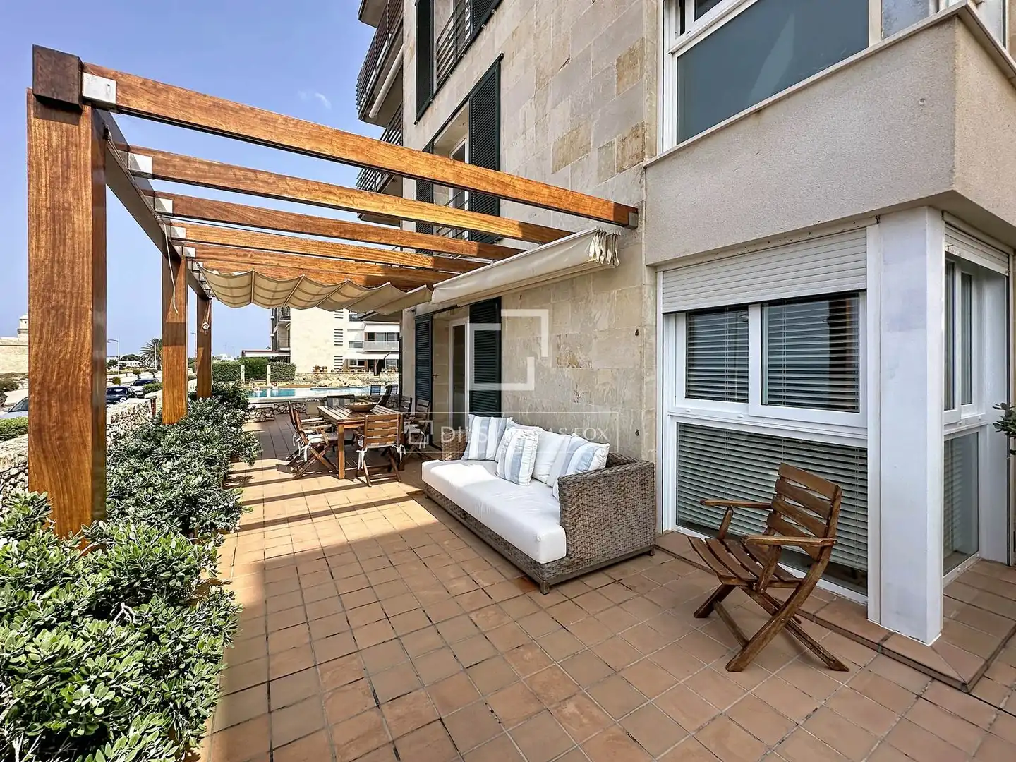 Terrasse von Wohnung zur Miete in Ciutadella de Menorca mit Klimaanlage, Heizung und Privatgarten