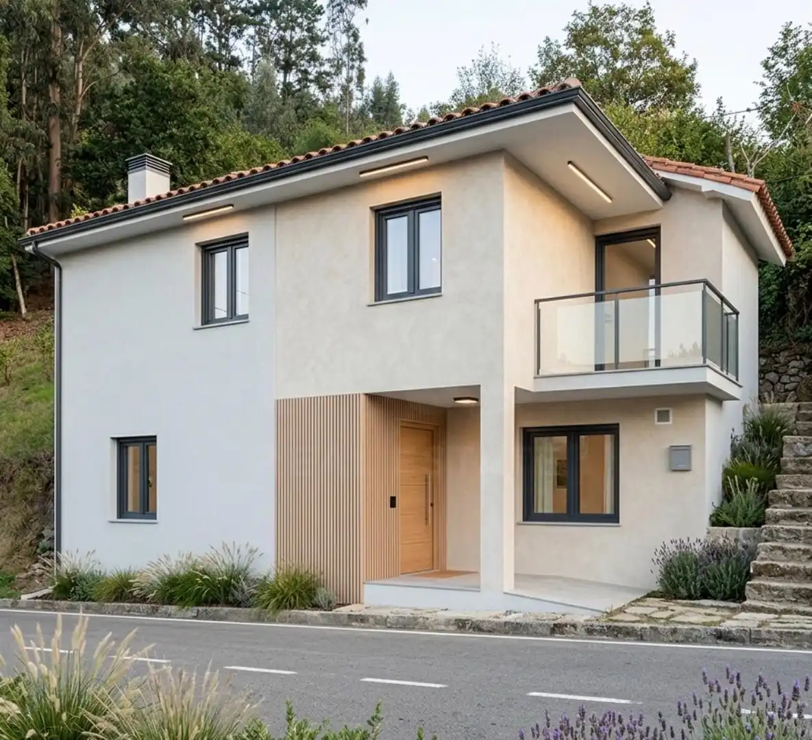 Außenansicht von Country house zum Verkauf in Candamo mit Heizung und Terrasse