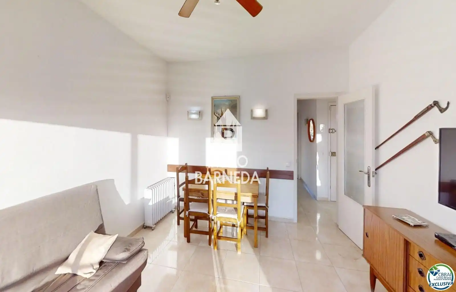 Living room of Flat for sale in Roses  with Heating, Terrace and Swimming Pool