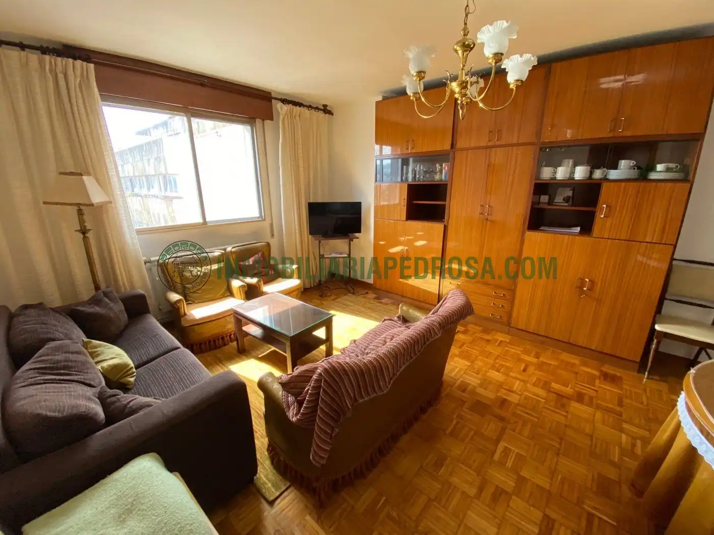 Wohnzimmer von Wohnung zur Miete in Pontevedra Capital  mit Heizung, Parkett und Möbliert
