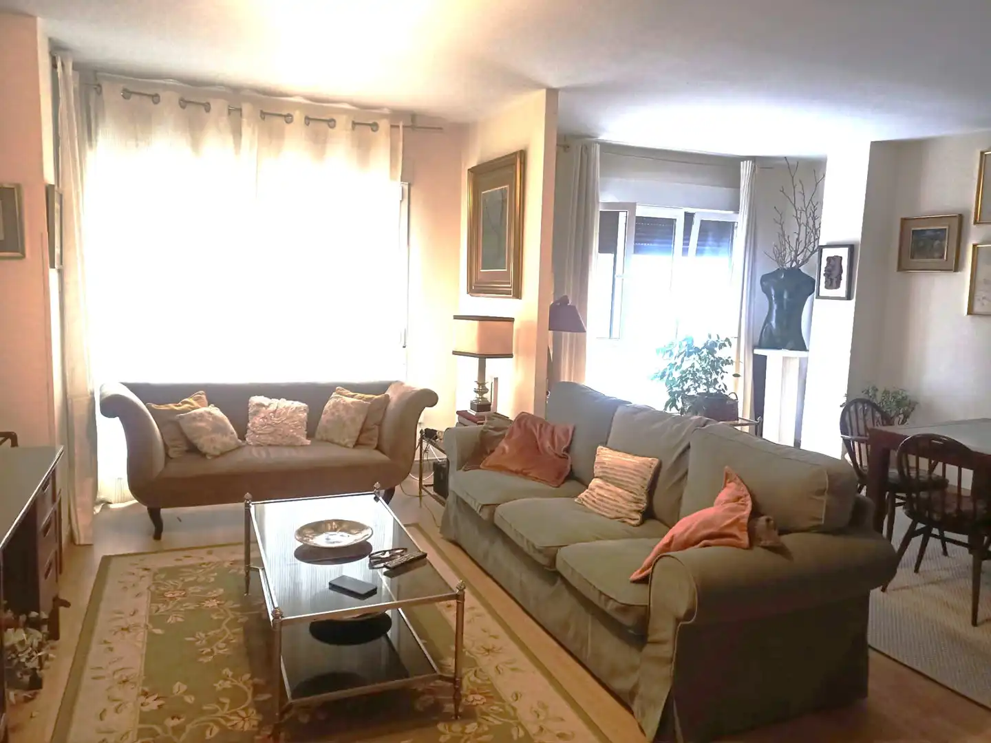 Living room of Flat for sale in Gijón   with Heating, Parquet flooring and Furnished
