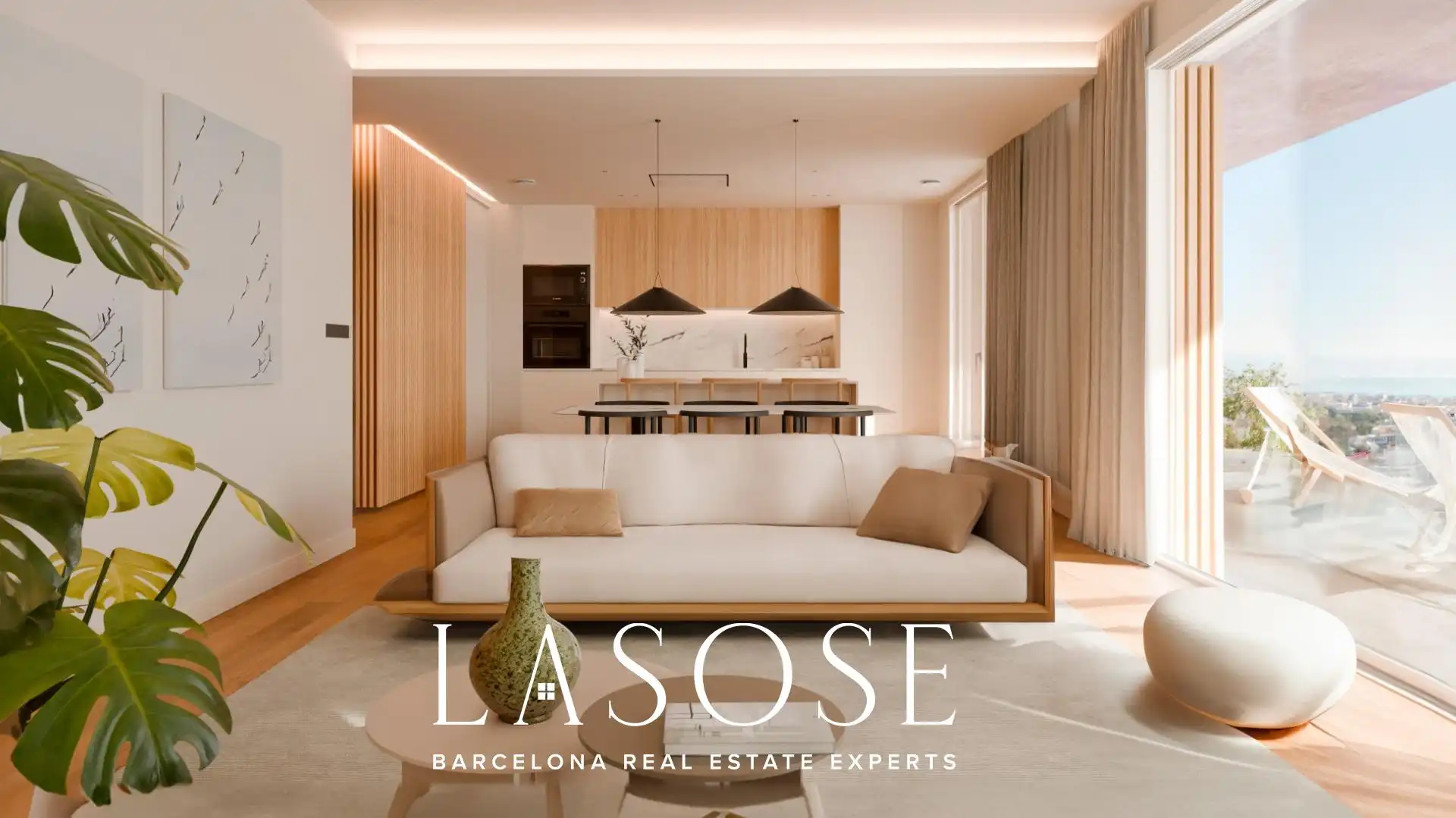 Wohnzimmer von Wohnungen zum Verkauf in Sitges mit Privatgarten, Terrasse und Abstellraum