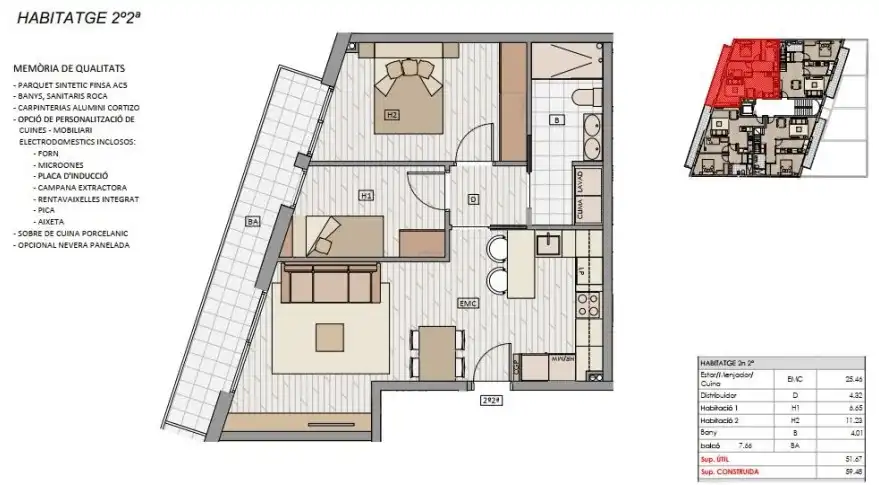 Flat with terrace for sale in Passeig de la Salut, imagen 13