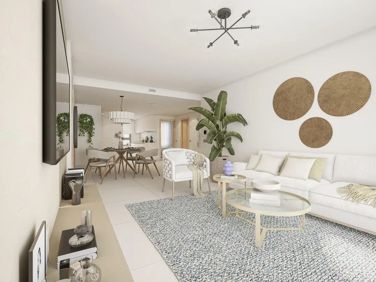 Wohnzimmer von Dachboden zum Verkauf in Manilva mit Klimaanlage, Terrasse und Abstellraum