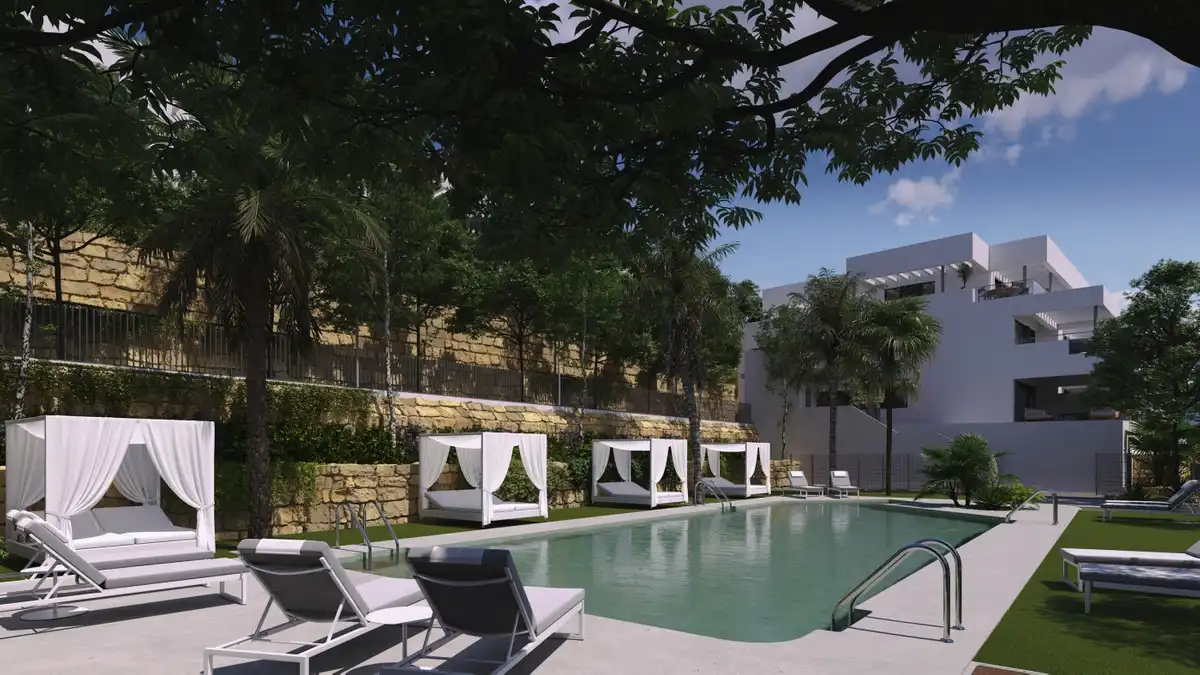 Swimming pool of Apartments for sale in Casares  with Air Conditioner, Heating and Private garden