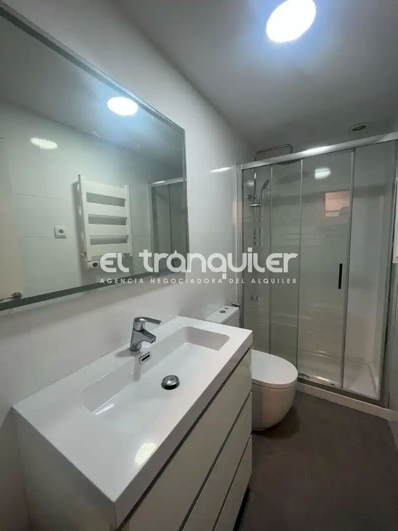 Baño de Piso de alquiler en Madrid con Aire acondicionado y Parquet
