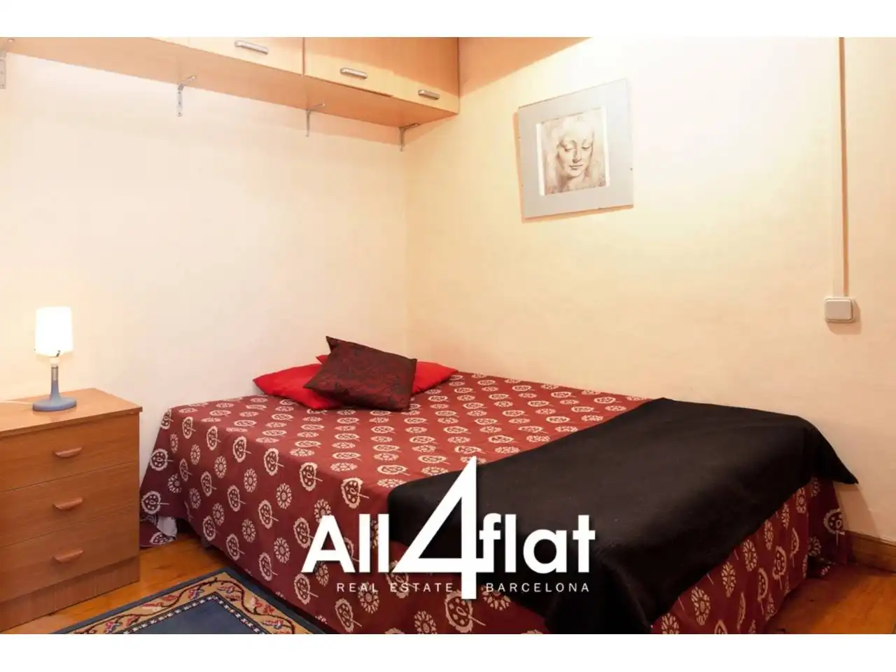 Bedroom of Study for rent in Barcelona  with Air Conditioner, Parquet flooring and Furnished