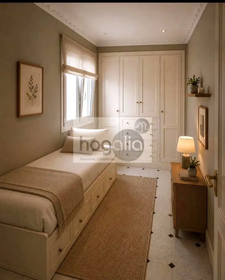 Schlafzimmer von Wohnung zur Miete in Sevilla mit Klimaanlage und Terrasse