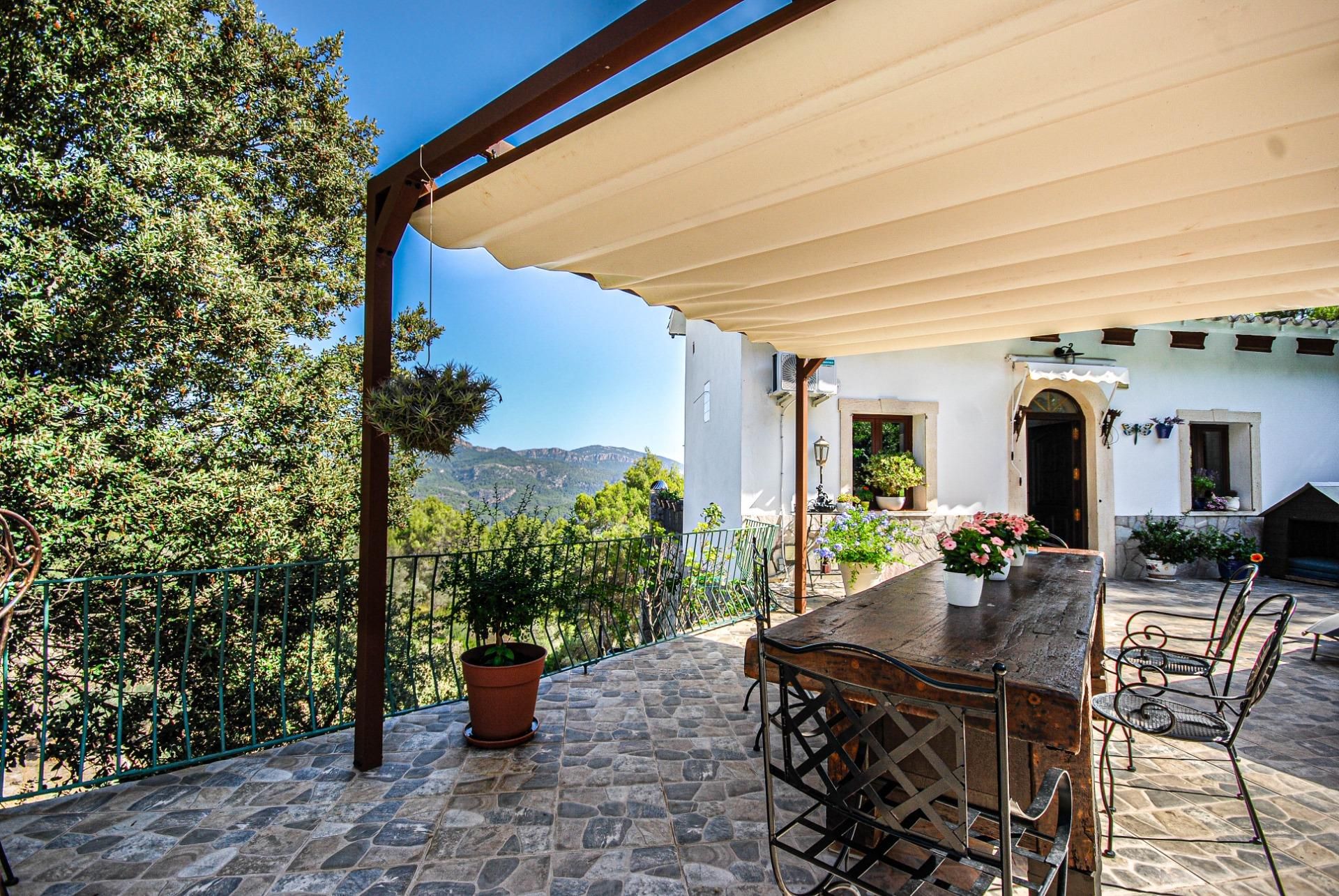 Terrace of Country house for sale in Puigpunyent  with Air Conditioner, Heating and Private garden