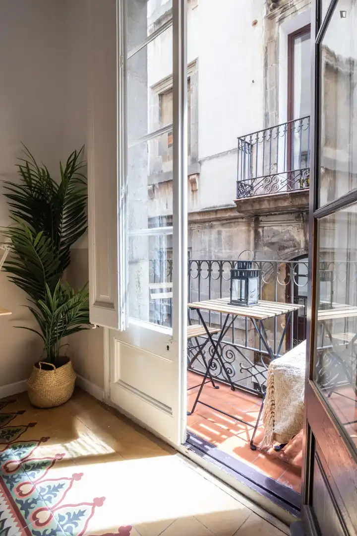 Terraza de Apartamento para compartir en Barcelona con Aire acondicionado, Calefacción y Amueblado