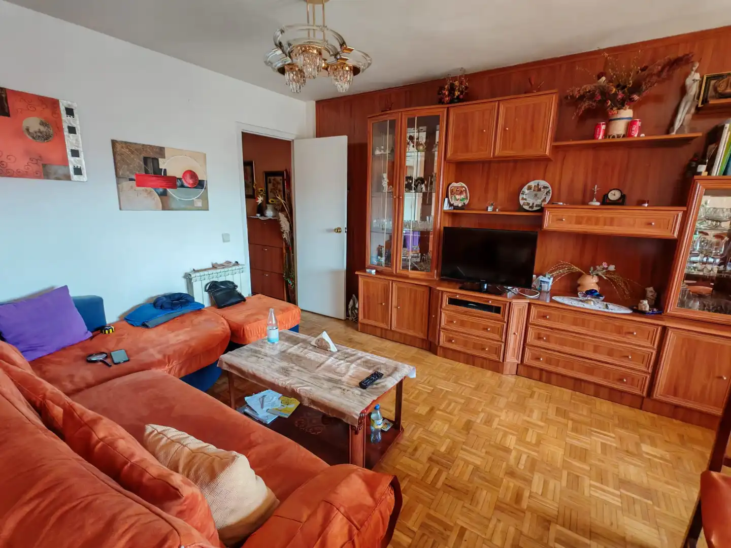Sala d'estar de Pis en venda en Móstoles amb Calefacció, Parquet i Terrassa