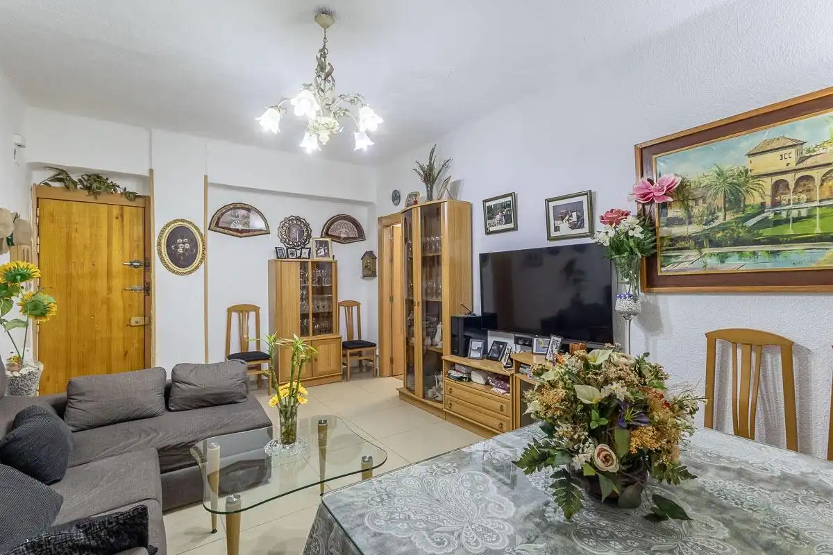 Living room of Flat for sale in  Granada Capital  with Terrace and Balcony