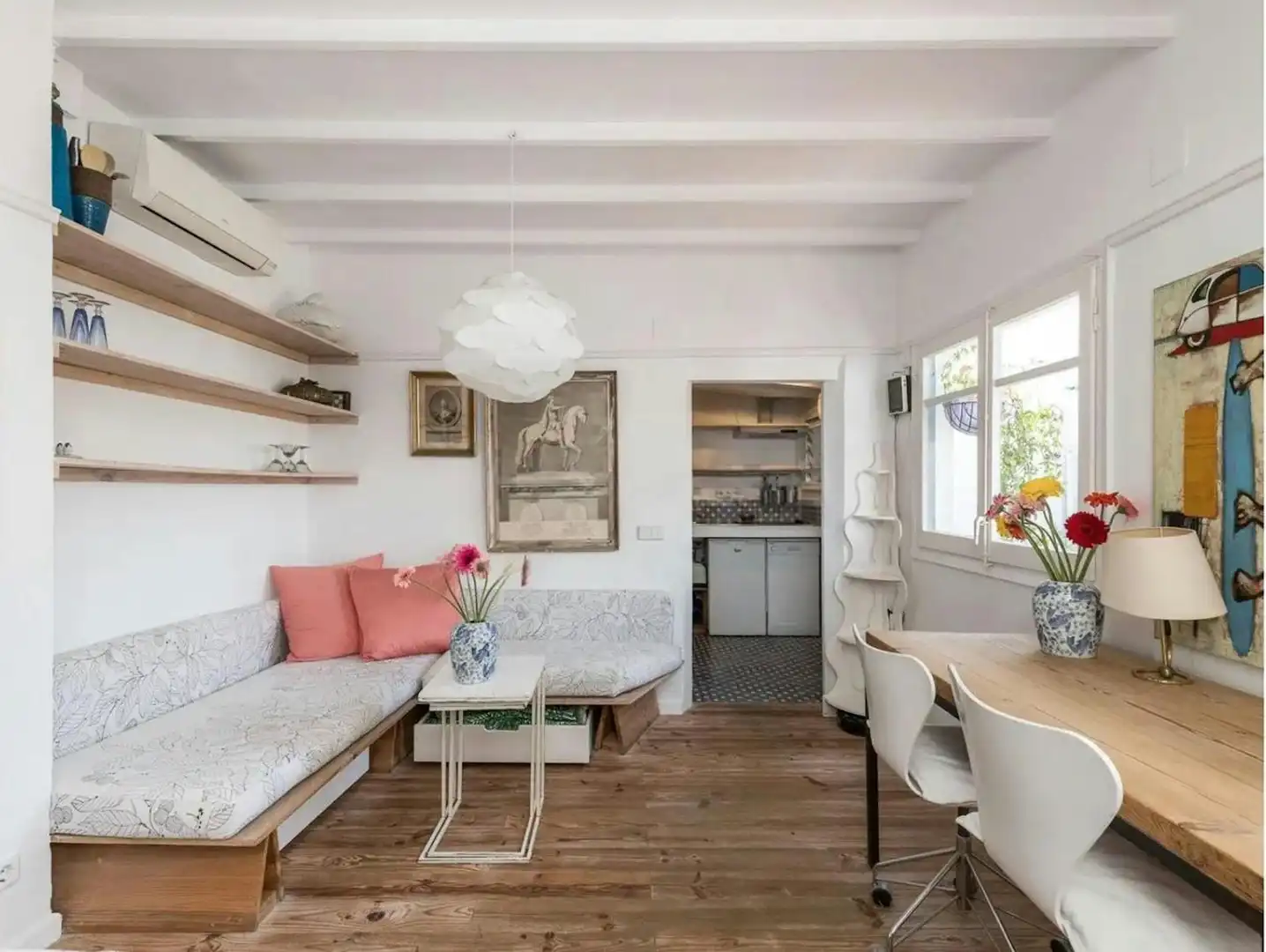 Sala de estar de Piso de alquiler en Barcelona con Aire acondicionado, Amueblado y Lavadora