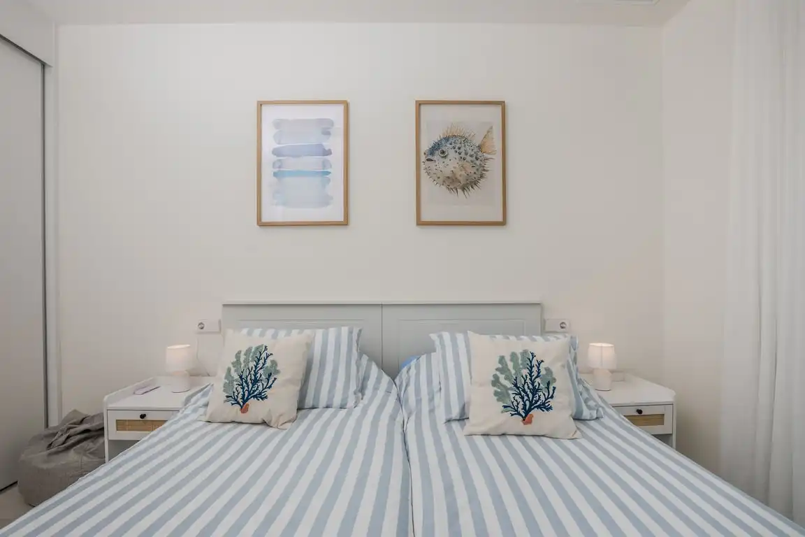 Schlafzimmer von Wohnungen zur Miete in Jávea / Xàbia mit Klimaanlage, Privatgarten und Schwimmbad