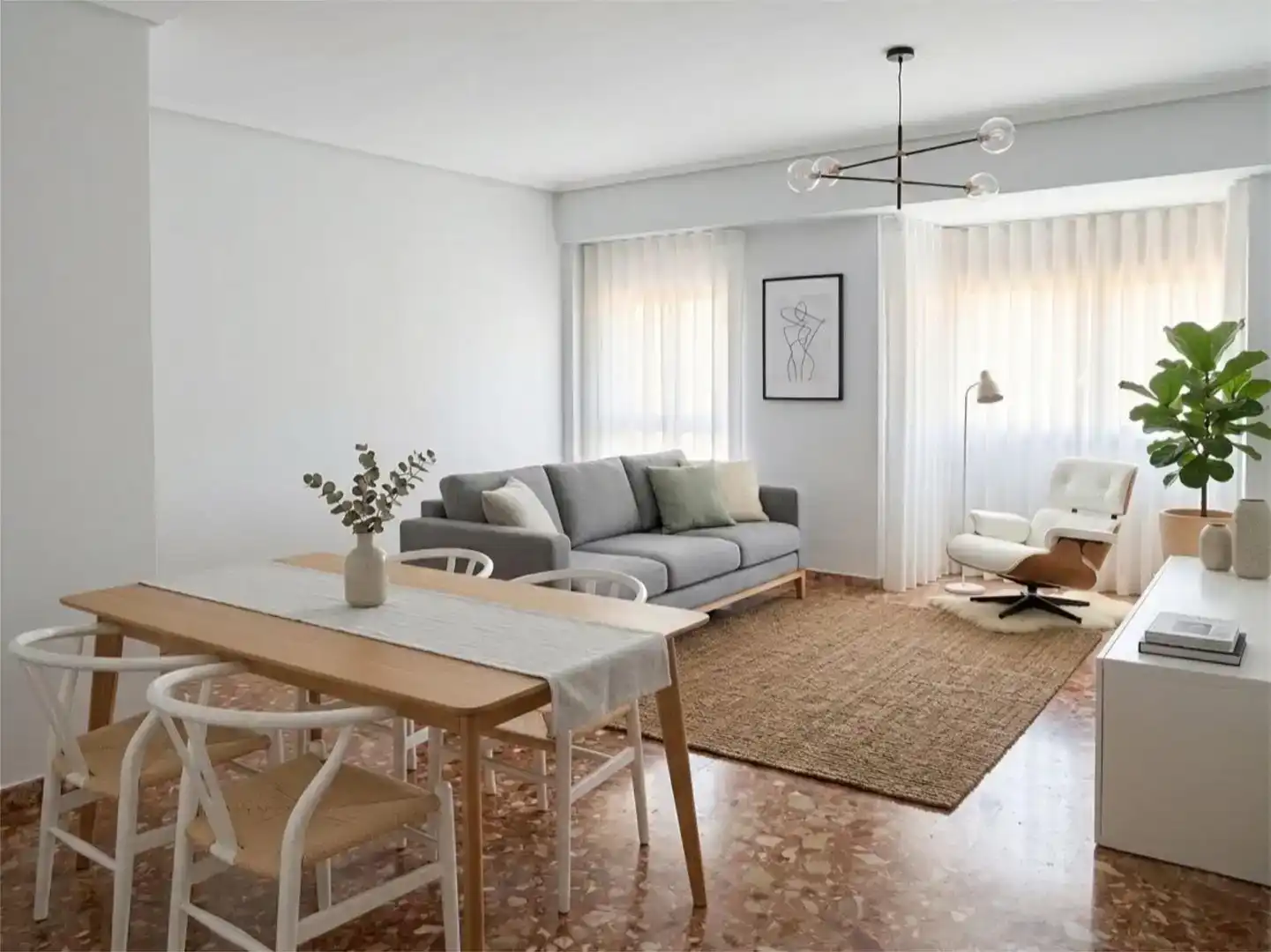 Wohnzimmer von Wohnung zum Verkauf in Torrent mit Klimaanlage