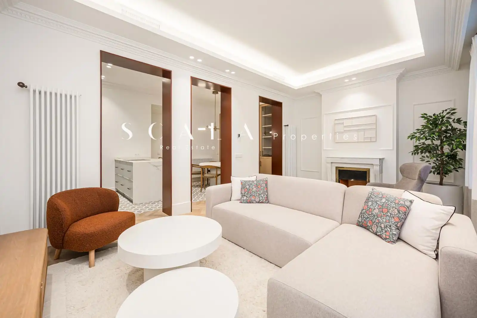 Wohnzimmer von Wohnung zur Miete in Madrid mit Klimaanlage, Heizung und Terrasse
