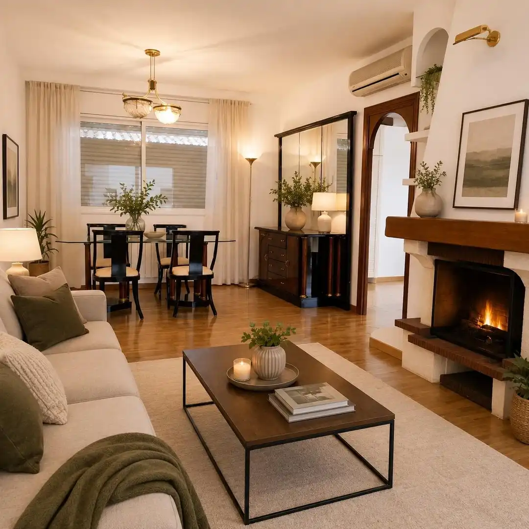 Sala de estar de Ático en venta en Cerdanyola del Vallès con Aire acondicionado, Calefacción y Parquet
