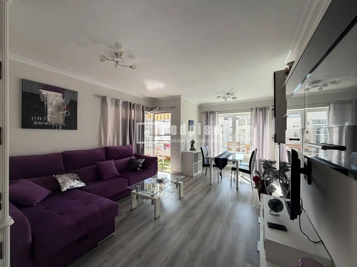 Wohnzimmer von Wohnung zur Miete in Málaga mit Klimaanlage, Heizung und Privatgarten
