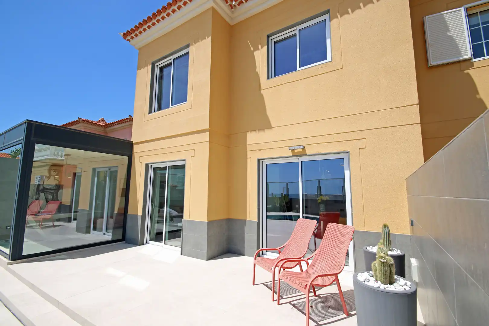 Terrace of Detached homes for sale in Granadilla de Abona  with Air Conditioner, Private garden and Swimming Pool
