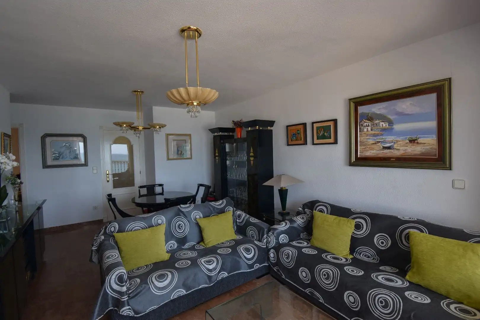 Sala d'estar de Apartament de lloguer en Santa Pola amb Aire condicionat, Calefacció i Terrassa