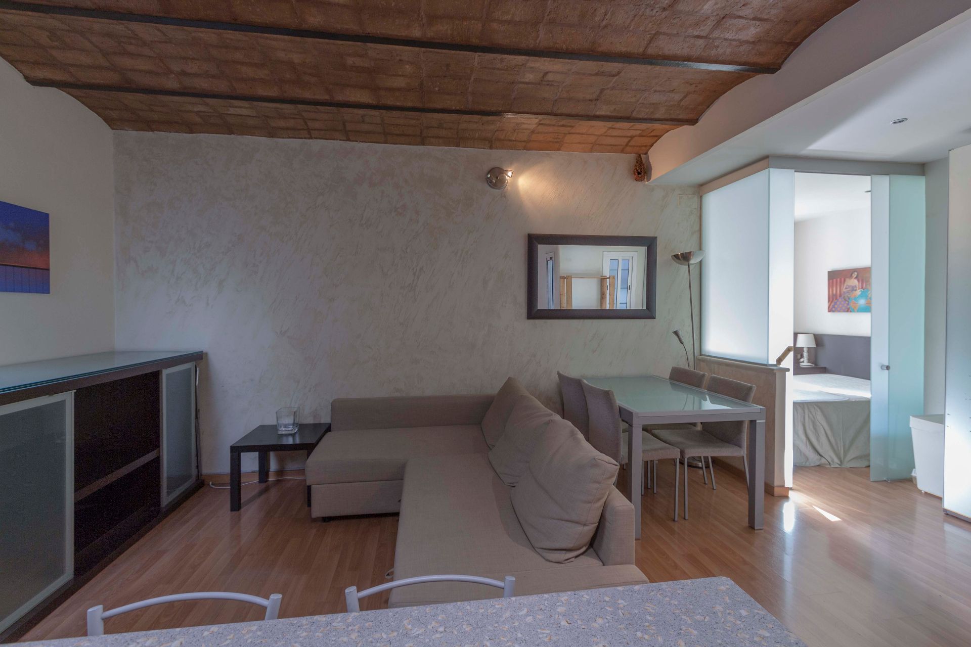 Living room of Flat for sale in  Barcelona Capital  with Air Conditioner, Heating and Parquet flooring