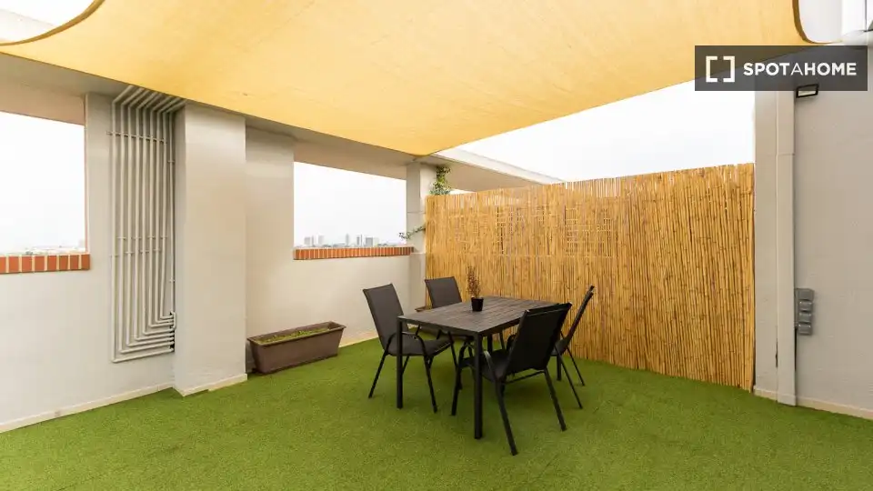 Terrace of Flat for rent in Valencia  with Air Conditioner, Heating and Furnished
